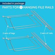 Blue Summit - Barras de archivo colgantes para archivadores tamaño carta 13 x 17.5 pulgadas barras de soporte de archivos de metal en el computadora inserto organizador de archivos inserto - Azul - Ver 2