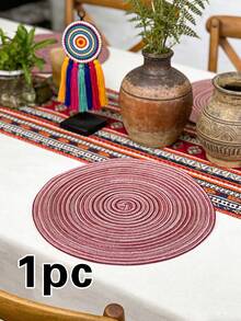 1/4/6pcs Bohemian Style Minimalist Placemats, Suitable For Weddings, Parties, Country Gatherings, Picnics, Outdoor Dining, Birthday Banquets, Dining Table Decor - Multicolor - View 15