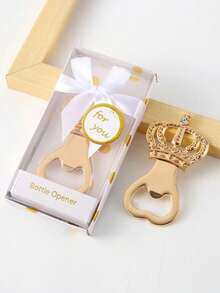 1个金色皇冠开瓶器，生日派对、节日婚礼、家庭聚会礼物开瓶器 - 金色 - 查看 5