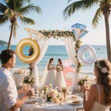 1pc Diamond-Shaped Inflatable Swimming Ring - PVC, Very Suitable For Adults, Pool Party And Beach Leisure, Bachelorette Party Gift, Wedding Decoration - Blue - View 7