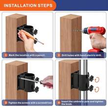 2 soportes para paraguas de patio base de paraguas para exteriores soporte de montaje para barandilla de cubierta montaje en cubierta balcón o patio al aire última intervensión - 2 - Ver 6
