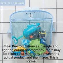 1 pieza Organizador de juguetes de baño con diseño de animal de dibujos animados, cesta de ducha de malla transpirable con ventosas, bolsa de almacenamiento para el baño - Multicolor - Ver 10