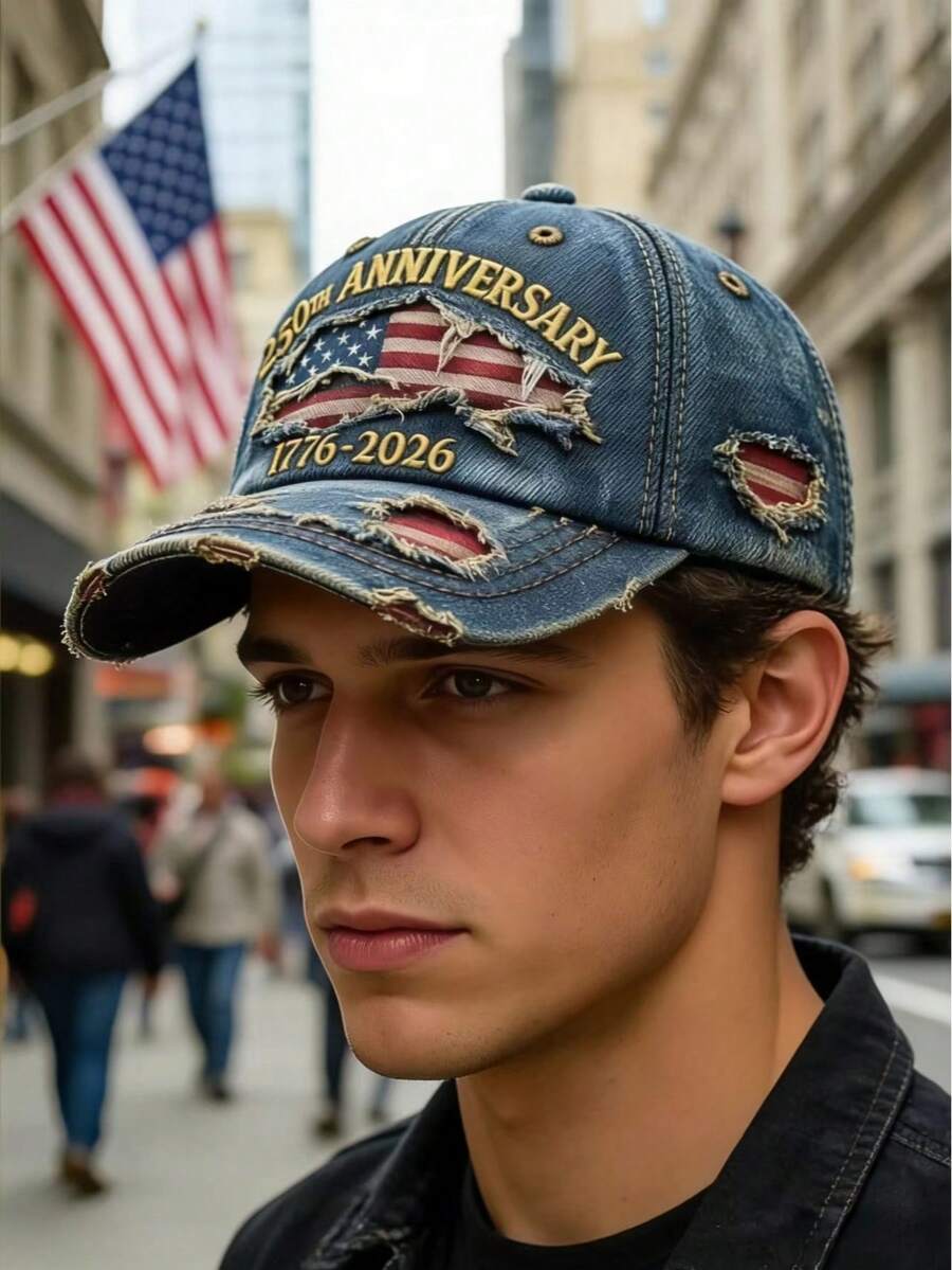 Mũ lưỡi trai thêu 3D kỷ niệm 250 năm thành lập Hoa Kỳ, phiên bản yêu nước 1776-2026, mũ đội đầu truyền thống kiểu Mỹ phiên bản kỷ niệm, quà tặng cho người yêu nước và cựu chiến binh, mũ bóng chày thêu chất lượng cao có thể điều chỉnh.