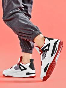 Men's Athletic Shoes, Outdoor Commuter Shoes, Stylish And Versatile, Breathable Mesh Design, Durable Air-Cushioned Outsole, Fashionable Basketball Shoes, A Must-Have For Holiday Gifts And Birthday Gifts. - Đỏ rực - Xem 5