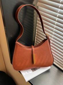 Modern Underarm Bag, European And American Niche Hand-Held Bag, Retro Versatile Shoulder Bag, White Collar Commuter Bag - Coffee Brown - View 6