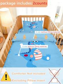Bộ 1 vỏ chăn hình khủng long dễ thương cho bé, kiểu dáng phiêu lưu vui nhộn, chất liệu polyester nhẹ, kích thước tiêu chuẩn cho trẻ mới biết đi, với họa tiết vương miện và sọc trên bụng, có thể giặt máy. Thích hợp làm quà tặng cho bé sơ sinh, quà sinh nhật, trang trí phòng trẻ sơ sinh cho bé trai. - Nhiều màu - Xem 4