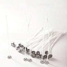 100pcs Candle Wicks With Wick Holders For DIY Candle Making Craft Supplies - Lamp Wick - View 6