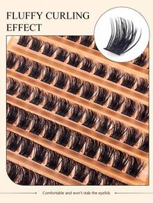 170/120/110片/套 XISHIYAO 柔软自然貂毛假睫毛，DIY睫毛嫁接片，单根假睫毛 - D - 查看 4