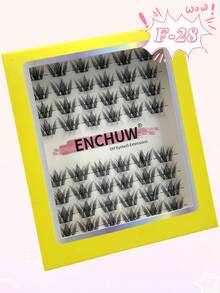 48Clusters CC Curl Lash Clusters DIY Eyelash Extensions Wispy Individual False Eyelashes Curling Thick Fluffy Eyelash Clusters - CC - View 4