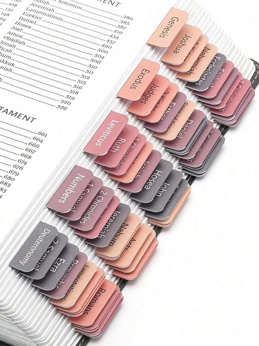 15pcs Bible Index Stickers, Suitable For Catholic/Christian Bibles, With Convenient Sticky Back, Back To School - Multicolor - View 1