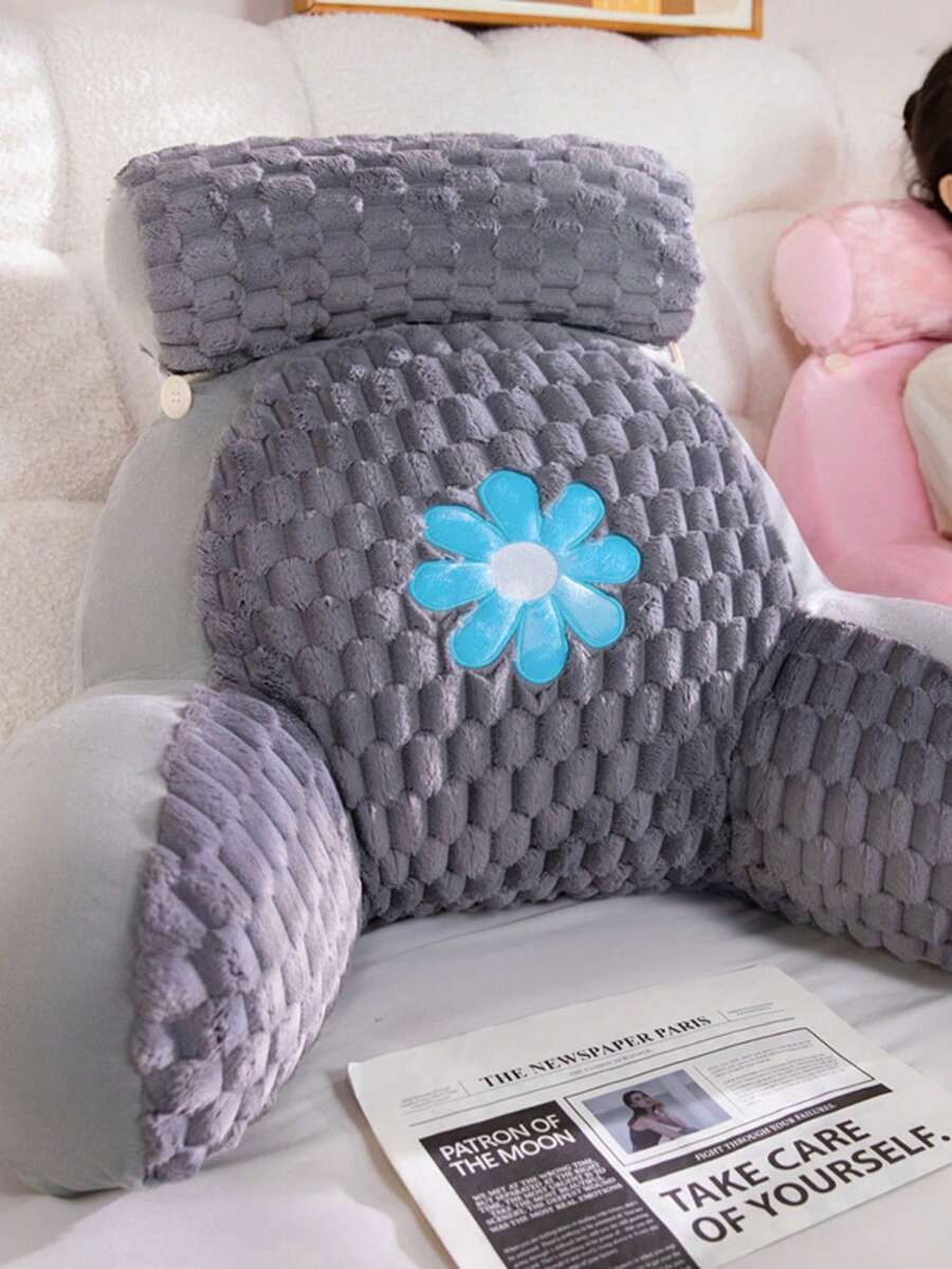 Almohada lumbar con patrón floral lindo, cojín de apoyo suave, decoración del hogar cómoda, regalo perfecto para trabajadores de oficina
