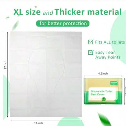 Disposable Toilet Seat Covers, Washable Paper Travel Toilet Seat Covers, Portable For Adults And Rehabilitation Toilet Training, School, Airplane, Road Trip, Camping And Public Restrooms