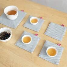 2/4件装华夫格纹杯垫，隔热垫，双层加厚杯垫，茶壶垫 - 11*11厘米 - 查看 10