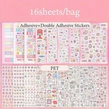 1pc Cute Cartoon Decorative Stickers, Suitable For Phone Cases, Water Bottles, Photo Albums, Journals And More, Back To School, First Day Of School - Multicolor - View 8
