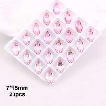 Cristal de vidrio, color rosa, formas, cuentas de cristal brillantes hechas a mano con costura, decoración de piedras de strass con agujeros planos para coser en accesorios DIY para decorar ropa, vestidos, bolsos, zapatos, broches, pendientes, manualidades - Hebilla plana de cristal - Ver 36