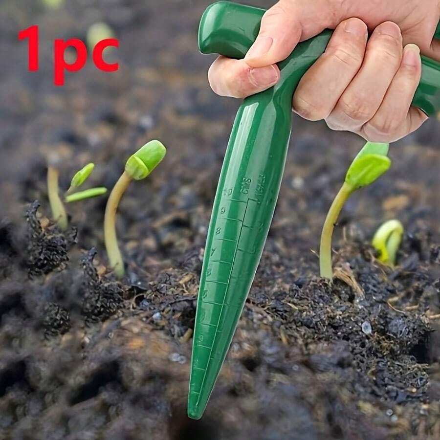 1pc Handheld Soil Auger - Suitable For Seedling And Bulb Planting, Featuring Hole Punching And Sowing Functions, Reusable Gardening Planting Tool