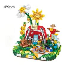 Set de bloques de construcción de casa de campamento de otoño con oso de peluche, que incluye casa de animales recortable, decoración del hogar, alivio del estrés, adecuado como regalo para cumpleaños, Halloween/Acción de Gracias/Navidad - Multicolor - Ver 10