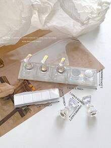 亚克力极光彩虹色矩形钻石形状美甲展示架,树脂水晶珠水钻复古韩国花朵激光 DIY 家居和户外女士母亲姐妹妻子女友婚礼美甲沙龙美容情人节使用 - 彩色 - 查看 161