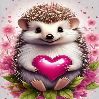 Bộ tranh đính kim cương 5D - Kim cương tròn đầy đủ, họa tiết nhím, bộ dụng cụ thủ công acrylic để trang trí nhà cửa, bộ tranh đính kim cương không khung, quà tặng sáng tạo.