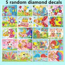 5/10 Tờ Giấy Vẽ Tự Làm 26*19cm Hình Dán Kim Cương Nhựa Hình Hoạt Hình Động Vật Bé Gái Bé Trai Tranh Dán Tự Do Quà Tặng Sinh Nhật Quà Tặng Trở Lại Trường Học Đồ Dùng Dạy Học Mẫu Giáo Mặt Sau Có Thể Vẽ - Màu be - Xem 8