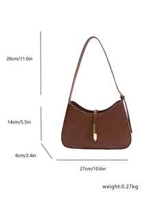Modern Underarm Bag, European And American Niche Hand-Held Bag, Retro Versatile Shoulder Bag, White Collar Commuter Bag - Coffee Brown - View 3