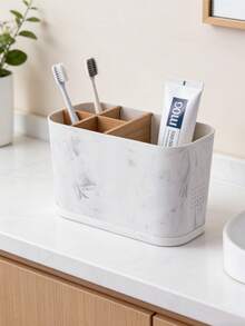 Bộ giá đựng bàn chải đánh răng 5 ngăn, kệ đựng đồ dùng nhà tắm, giá để bàn chải đánh răng điện, màu trắng và xanh lá cây, đồ trang trí nhà cửa, nội thất - Nhiều màu - Xem 5