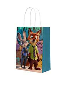 4款，10个/套，卡通人物史迪奇、朱迪·霍普斯、尼克·王尔德糖果礼品袋，创意派对装饰，节日派对用品，适用于各种场合，礼品包装袋 - 彩色 - 查看 12