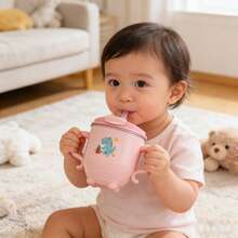 Cốc uống sữa có ống hút cho trẻ em, cốc nước cho bé dùng trong gia đình, cốc tập uống cho bé, cốc nước bằng thép không gỉ, cốc sữa. - Nhiều màu - Xem 3