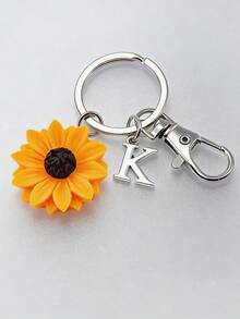 1 móc khóa hình hoa hướng dương, móc khóa mặt dây chuyền hoa hướng dương cá nhân hóa, quà tặng hoa hướng dương, quà tặng làm vườn, quà tặng thiên nhiên, phụ kiện mặt dây chuyền hoa hướng dương, quà tặng hoa cúc. - màu vàng - Xem 2