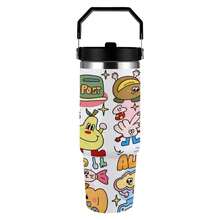 30oz  HAVE GOOD DAY Stanley Style Tumbler Wrapped Graffiti SGRHO Mug - 白色 - 查看 3