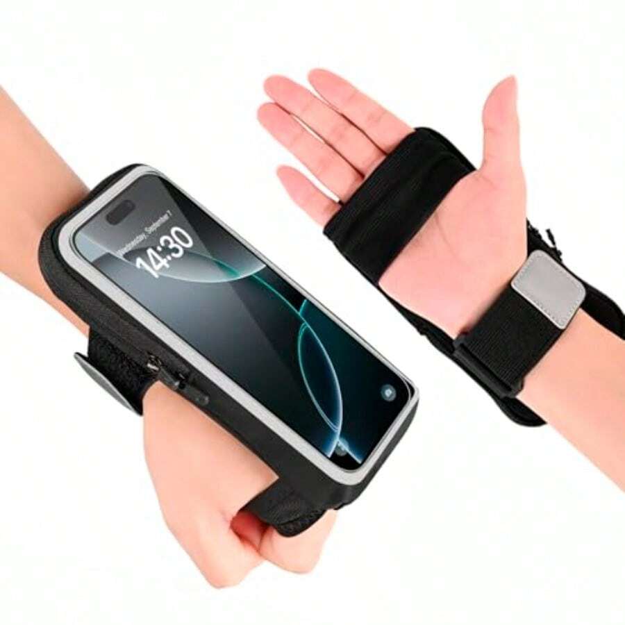 Los brazaletes para teléfonos celulares son adecuados para deportes al aire libre y ejercicio físico. - Negro - Ver 1