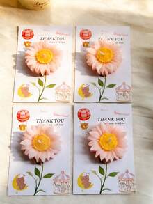 Soy Wax Flower Candle Cards, Cute Creative Birthday Handmade Fragrance Candle, Suitable For Desktop Photo Props, Birthday, Meditation, Stress Relief, Bathing, Perfect Gift, Party Decoration, Birthday Gift, Holiday Decoration, Exquisite Gift Box - Multicolor - View 5