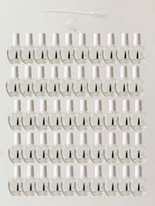 5个/10个/20个/30个/50个装方形透明玻璃可填充指甲油瓶，容量分别为3毫升/5毫升/7毫升/8毫升/10毫升/12毫升/15毫升，便携式美甲样品瓶，带刷子 - 查看 47