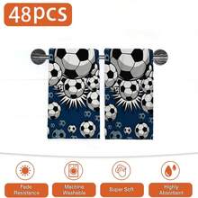 2/4/48pcs 2026 World Cup Football Pattern Print Kitchen Towels - Super Soft, Highly Absorbent Polyester Dish Towels & Hand Towels, Ideal For Holiday, Kitchen, Party Decor - Multicolor - View 12