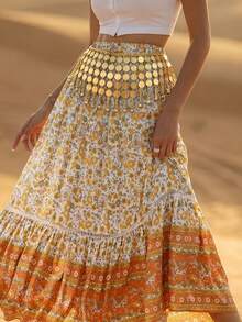 Cadena de cintura con monedas y flecos multicapa, versátil para banquetes, fiestas y bodas - Dorado - Ver 7