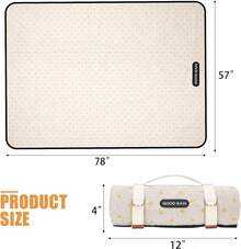 Mantas de picnic para exteriores, impermeables, grandes, tapete de playa, sin arena, plegable, con correa de transporte, manta de camping portátil, manta de parque para césped parque, senderismo, - Negro - - Ver 9