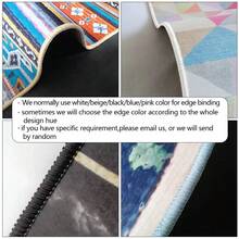 1 Peça Tapete Redondo Vintage Mandala, Tapete Circular Geométrico Boêmio, Cor Escura Desgastada Adequada para Sala de Estar, Quarto, Escritório, Closet, Lateral do Sofá, Estilo Marroquino, Decoração de Showroom, Lavável - A - Visão 6
