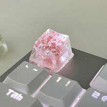1个DIY创意ABS树脂半透明花朵星空键帽,适用于装饰机械键盘,OEM R4高度,电脑爱好者的最佳礼物 - 查看 14