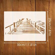 21,0 x 29,7 cm Modèle de peinture réutilisable pour pont et rivière, convient pour la peinture à l'huile, le scrapbooking, la décoration d'intérieur, les meubles - A - Voir 2
