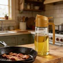 二合一喷雾/倾倒式油瓶，厨房喷油瓶，家用玻璃按压式喷油器 - 查看 2