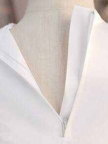 Baby Girls 0-2 Years Old Bow Decor Mini Dress, White Christening Gown Suitable For Party - White - View 7