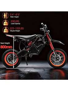 Mankeel Adventure Off-Road 1500W(PEAK 3000W) Motor Electric Motorcycle/ Dirt Bike - 55KM/H (34MPH), 60KM (38MILE) Range, 48V 20.8AH Li-Ion, 14'+12' Off-Road Wheels, Hydraulic Shock Absorption + Spring Damping, Oil Brake + Disc Brake - Electric Pitbike For Outdoor Adventures & Commuting - Ideal Holiday Gift - Xem 6