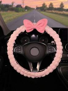 1pc Cute Bow Tie Steering Wheel Cover, Anti-Slip Breathable Car Accessories, Suitable For All Seasons - Multicolor - View 14