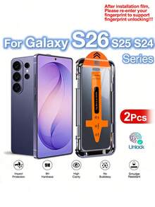 CASECOPS 2片装超高清Galaxy S26 Ultra 6.9英寸屏幕保护膜，支持屏下指纹解锁，9H+硬度钢化玻璃，超高清钢化玻璃屏幕保护膜，包含安装工具和自动对齐工具，适用于Galaxy S26 Ultra/S26+/S26、S25 Ultra/S25+/S25/S25 Edge、S24 Ultra/S24+/S24、S23+/S23、S22+/S22、S21+/S21。 - 2片高畫質 - 查看 15