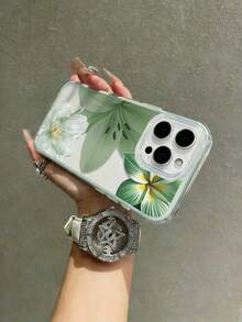 1 buah Casing Ponsel Lembut dan Nyaman Warna Polos, Motif Bunga Lili Hijau 2D, Pelindung Ponsel, Bagian Belakang Transparan Tidak Mudah Menguning, Kompatibel dengan iPhone 11/12/13/14/15/16/16 Pro Max/12 Pro/13 Pro/14 Pro/15 Pro/16 Pro/14 Plus/15 Plus/16 Plus/12 Pro Max/13 Pro Max/14 Pro Max/15 Pro Max/16 Pro Max, Casing Ponsel Lembut dan Nyaman Kompatibel dengan iPhone 17/17 Pro/17 Pro Max/Air - Hijau - View 5