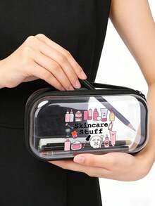 Travel Home Zipper Storage Box, Cosmetics Desktop Hard Bag, Cleaning Storage Bag,Spacious Cosmetic Pouch For Storing Makeup Brushes, Lipsticks, Skincare Products & Small Accessories, Wedding Bridesmaid Gifts,Sending Birthday Gifts To Family, Friends, Teachers, Wedding Season,Spring Garden Party, Mother's Day, Father's Day, Independence Day, Interior Decoration, Graduation Party - Multicolor - View 3