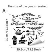 1pc "Kitchen Is The Heart Of The Home" Wall Decal Featuring Coffee Cups And Coffee Beans. Vinyl Wall Decal Suitable For Dining Rooms, Kitchen Cabinets, And Other Dining Room Decor. Removable And Waterproof. Home Decor Accessory. - Multicolor - View 16