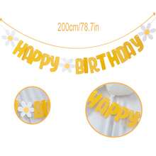 1/2/3 Peças Decorações de Festa de Aniversário com Tema de Margarida, Faixa de Cadeira Alta de Meio Aniversário, Bandeirinha de Meio Aniversário, Chapéu de Cone de 1/2 Ano, Decorações de Festa de Aniversário de 6 Meses, Decoração de Celebração de Feriado, Decorações de Aniversário com Borlas Brancas & Amarelas, Bandeirinha de Aniversário, Presente de Aniversário, Conjunto de Decoração de Aniversário Estilo Boêmio, Suprimentos para Festa - Vários estilos - Visão 7