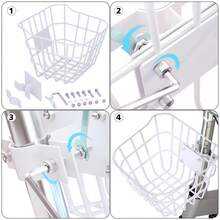 Sturdy Steel Front Bicycle Basket With Fixed Bracket, Anti-Rust Design, Suitable For Installation At The Front Of Electric Bicycles, Compatible With Most Children's And Adult Bicycles On The Market - White - View 3