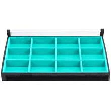 5 Large Jewelry Trays In Velvet Faux Leather (33x22cm) With Cover - 綠松石 - 查看 4
